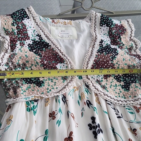 Anthropologie Floral Beige Maxi Dress/used - Picture 12 of 12